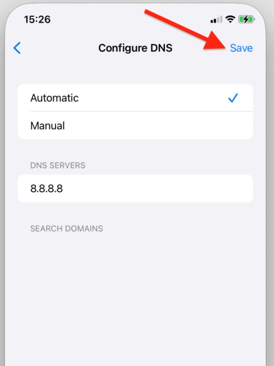 ذخیره آدرس ip جدید در آیفون