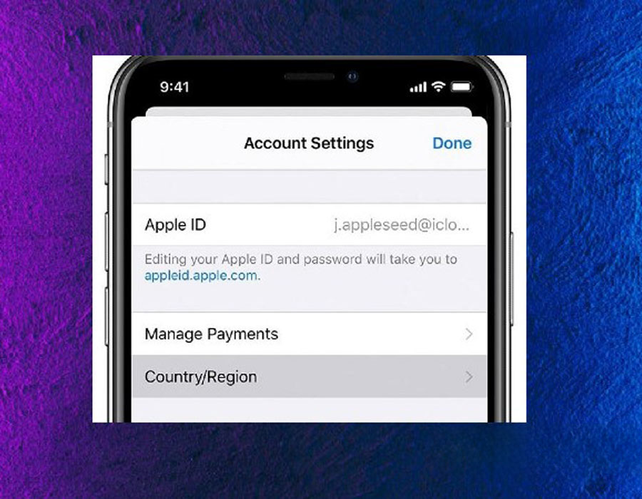 انتخاب گزینهCountry Region