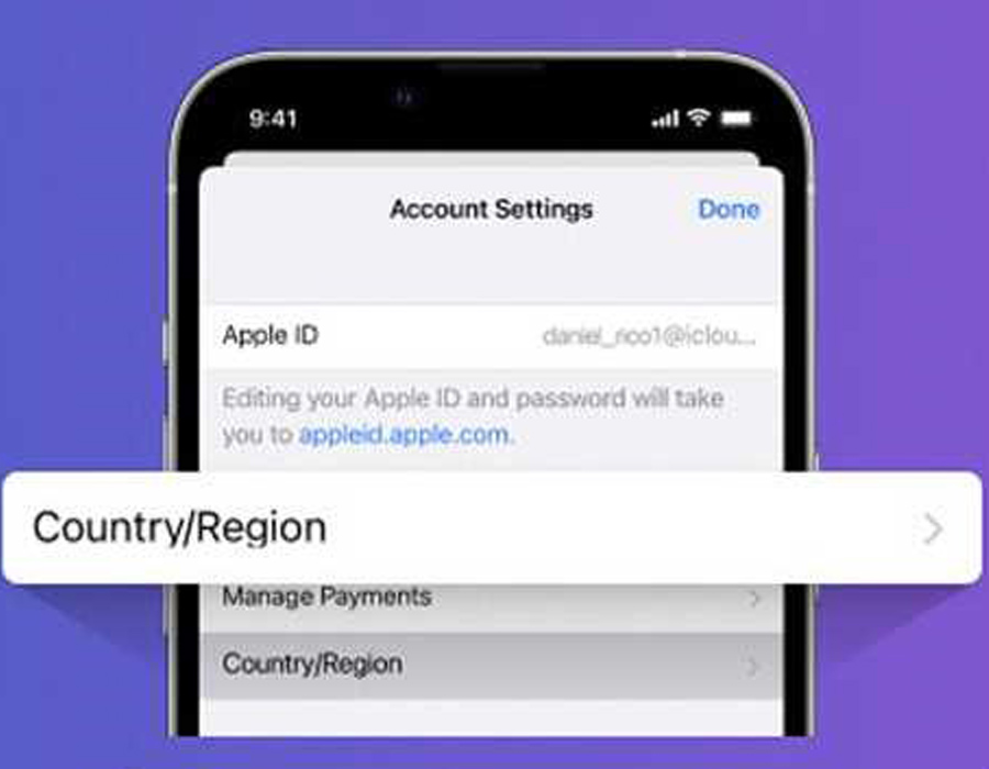 بررسی ریجن اپل آیدی در تنظیمات آیفون و آیپد